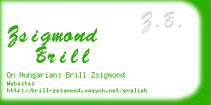 zsigmond brill business card